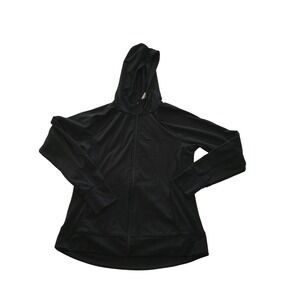 RBX Athletic Works Black ZipUp Hoodie Jacket Thumbholes Womens Activewear Size L
